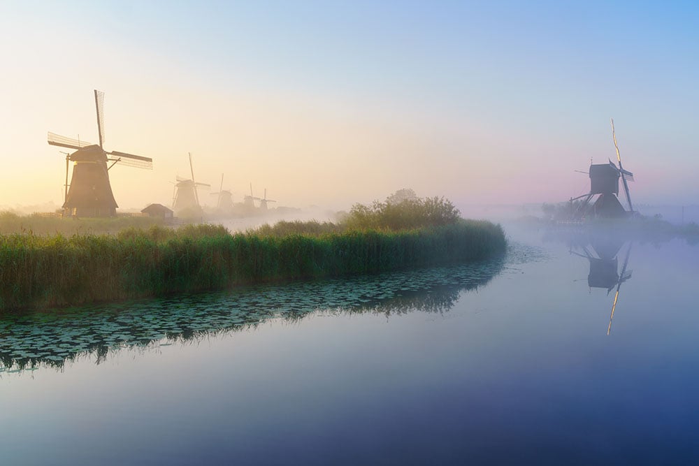 Mooie foto's maken - Goed fotografieboek Zonsopkomst Kinderdijk