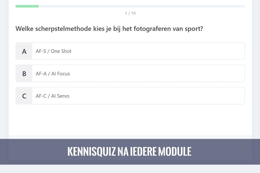 Fotografie cursus online met examen Online Fotografie Cursus met kennisquiz