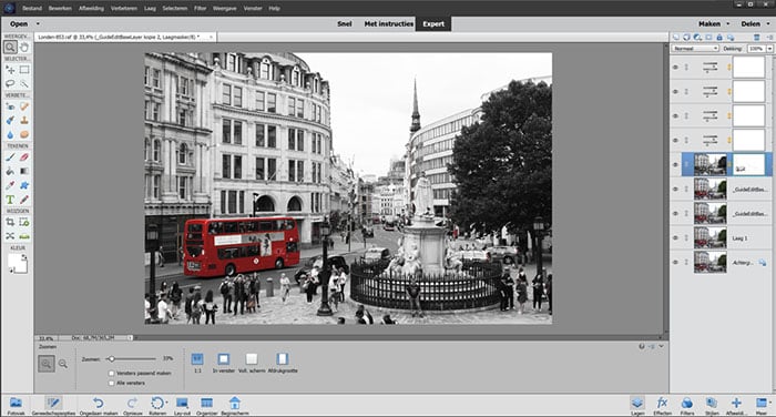 Basiscursus Photoshop Elements - Werken met lagen Werken met lagen en laagmaskers